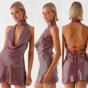 Peppermayo Red and Silver Mini Dress